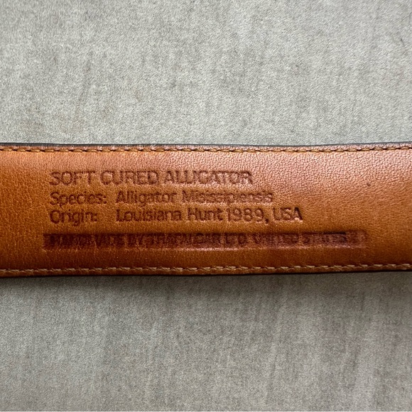 Paul Stuart Genuine Alligator Brown Belt - 36 - Picture 5 of 7